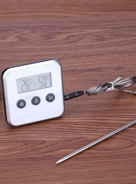Kitchen Foods Thermometer Timer Food Meat Temperature Meter