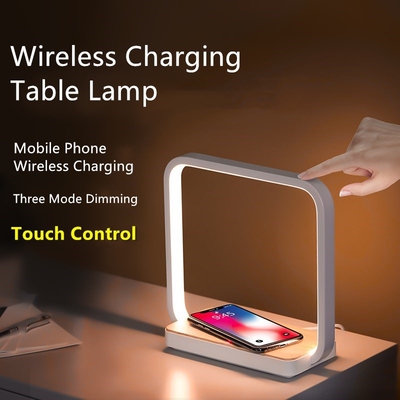 Modern led table lamp for bedroom cell phone wireless chargi