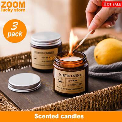 3pcs/set Scented Candles Natural Soyn Non-toxic Wax Candles