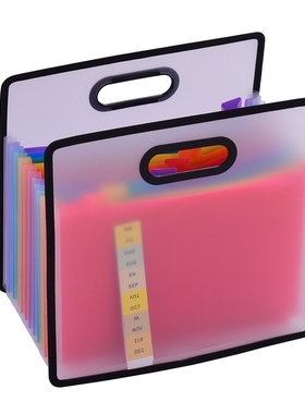 Accordian Expanding File Folder A4  12 Pockets Rainbow Colou