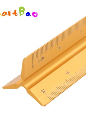 30cm Golden Scale Ruler Engineers Drafting Triangular