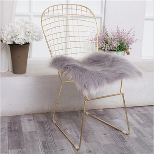 White Faux Sheepskin Wool Rug Fluffy Hairy Wool Carpet Seat