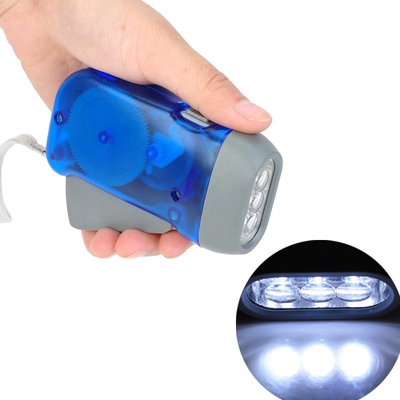 1PC Hand Crank Battery Free Flashlight Camping Lights 3 LED