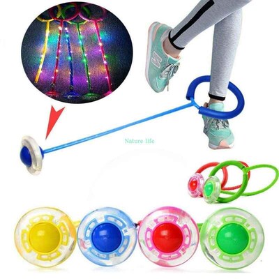 Sports Flashing Jumping Ball Ankle Skip it Kids Adult Toys