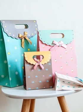 Bow-tie gift bag portable paper box birthday gift bag