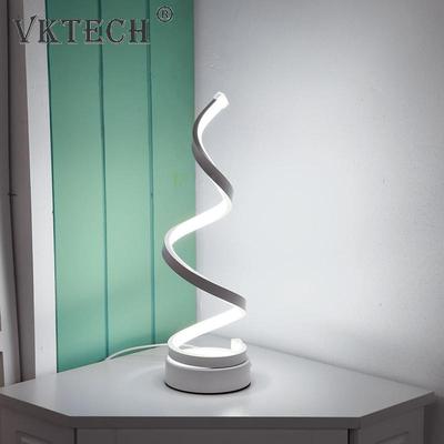 LED Spiral Table Lamp Modern Desk Bedside Acrylic Iron Art