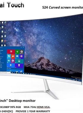 New Curved 22 24 inch 75hz Gaming PC Monitor HD LED Curved M