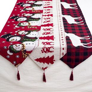 180*35Cm Alas Meja Natal Alas Meja Katun Xmas Taplak Meja