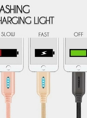Auto Cut off power LED USB Type C Charger Cable For Android