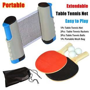 Table Tennis Net and Post Sets with Extendable Mini Posts Po