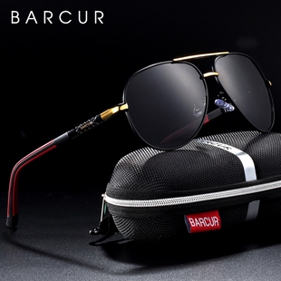 BARCUR Men Sunglasses Brand Original Polarized Driver glass