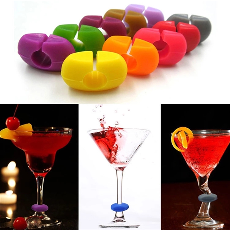 24 Pcs Silicone Red Wine Glass Recognizer Marker Barware