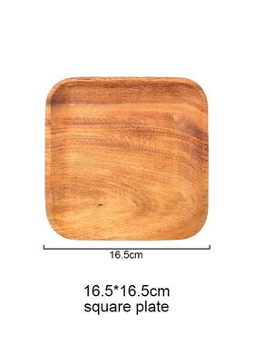 Wooden Tray Dinner Plate Acacia Food Dessert Tea Plate Round