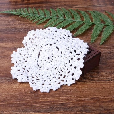 14cm Cup Coasters Vintage Cotton Handmade Crochet Flower Lac