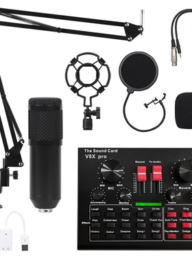 BM800 Pro Microphone Mixer Audio dj MIC Stand Condenser USB