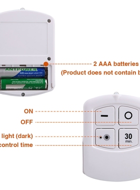 3Pcs Wall Lamps Wireless LED Remote Control Light Set Batte