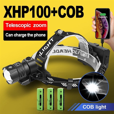 500000LM XHP100 powerful led headlight 18650 XHP90 led headl