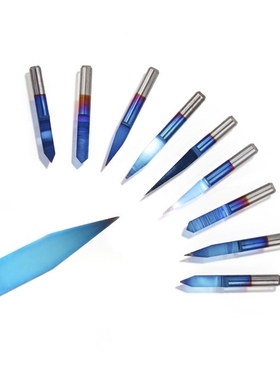 10pcs Blue Coating PCB 3D Engraving Bits 30/40 Degrees Carbi