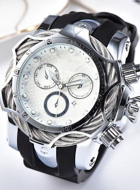 Men Watches Large Dial Rubber Strap Oversized Mens Quartz