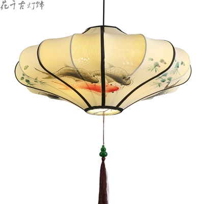 Chinese style new Chinese cloth lamp Creative hand painted L