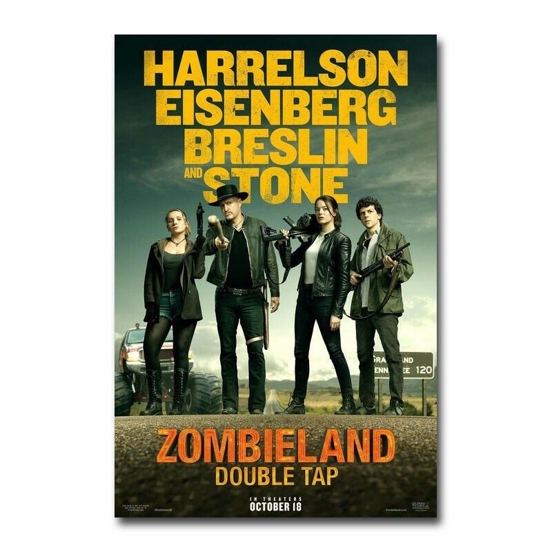 d0381 zombieland double tap movie silk fabric poster art de