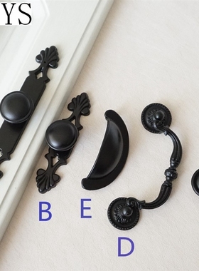 Black Dresser Knobs / Drawer Knob Bail Pulls Handles Back Pl