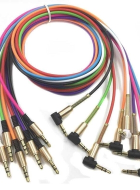 1Pc Aluminum Alloy Car Aux Cables 3.5mm Male to Male Right A