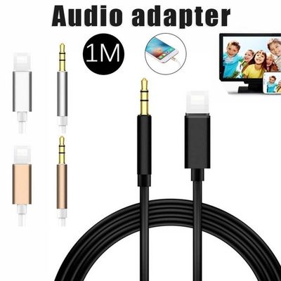 1M For IOS all Syetem Lightning to 3.5mm Audio Adapter Male