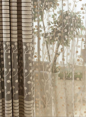 Jacquard Flower Pattern Net Curtains for Window Elegant Curt