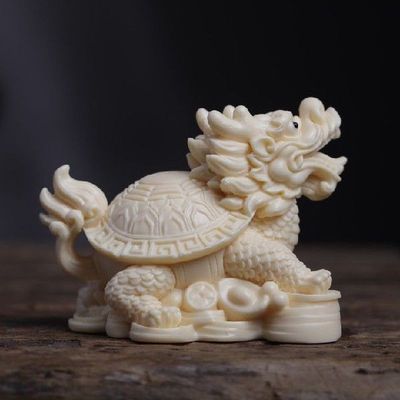 Ivory Nut Carved Dragon Turtle Decoration Home Decoration