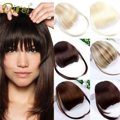 Black Brown Fake Fringe Clip In Bangs Hair Extensions With H