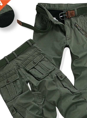 Winter Thicken Fleece Army Cargo Tactical Pants Overalls Men