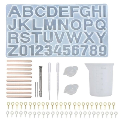 1 Set Crystal Epoxy Resin Mold Alphabet 26 Letters Pendants