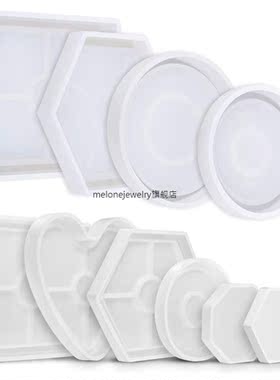 4/6Pcs Crystal Epoxy Resin Mold Hexagon Round Coaster Castin