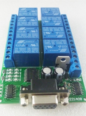 R221A08 12VDC 8ch Serial Port Relay DB9 UART RS232 Switch fo