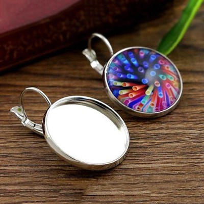 20mm 10pcs Rhodium Color plated French Lever Back Earrings