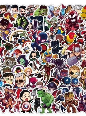50pcs Cartoon Marvel Stickers Cool The Avengers Waterproof