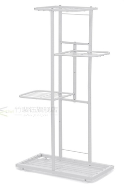 4 Tiers Iron Flower Stand Plant Shelves Bonsai Pots Display