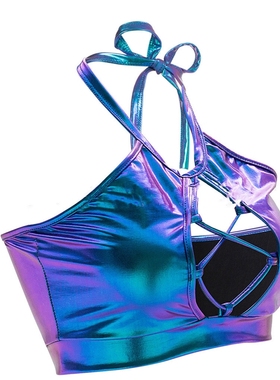 Halter Strap Tie Cutout Tank Top 挂脖吊带系带镂空修身背心