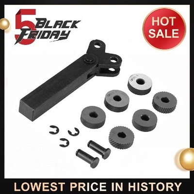 7pcs Steel Dual Knurling Tool Diagonal Wheel Linear Knurl