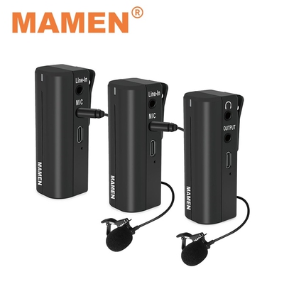 MAMEN 2.4GHz Wireless Lavalier Recording Microphone Built i