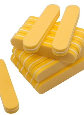 200 Pcs Double sided Mini Nail File Blocks Yellow Sponge 10