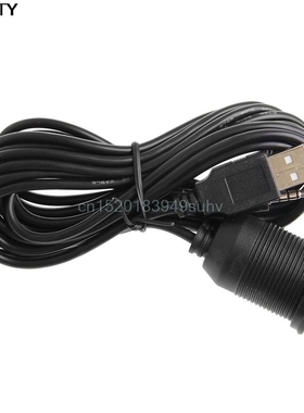 Car 2M 3.5mm Dashboard Flush Mount USB 2.0 AUX Socket Extens