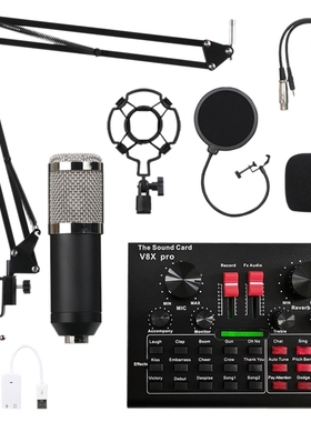 V8X PRO Audio Mixer Live Sound Card Bluetooth USB BM800 Mic