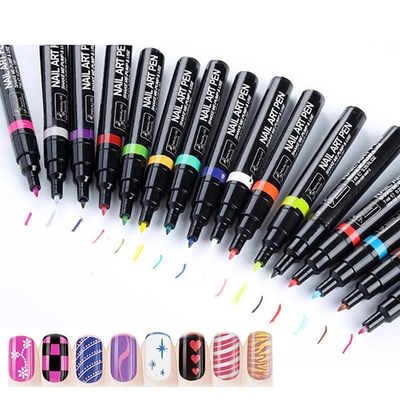 Nail Polish Pen Multi color Painted Pens Stained Point for