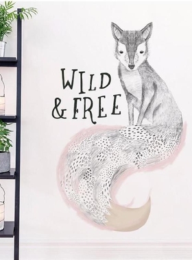 Pencil Sketching Fox Wall Sticker Home Decoration For Livin