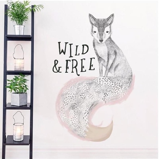 Pencil Sketching Fox Wall Sticker Home Decoration For Livin