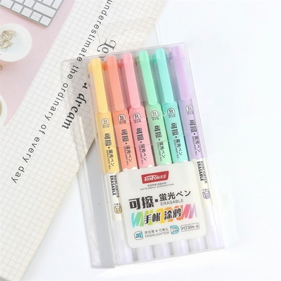 Double Head Erasable Highlighter Pen Markers Fluorescent Pen