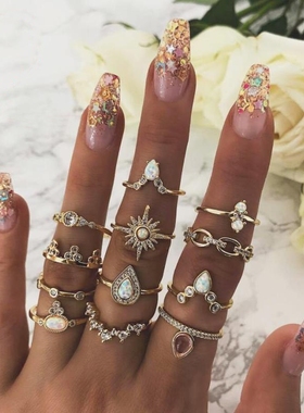 Bohemian Midi Knuckle Finger Rings Set For Women Vintage Cr