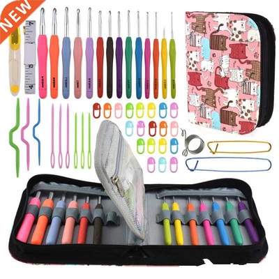 1set Aluminium Crochet Hooks Knit Colorful Crochet Needle Se